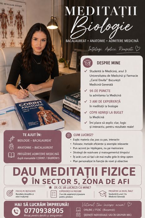 Ofer meditatii biologie-anatomia omului bac si admitere medicina corint barrons