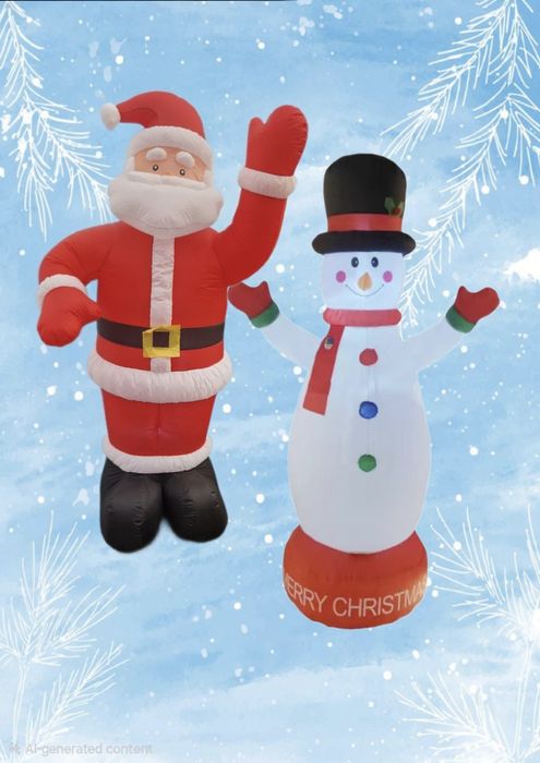 Надуваем ДЯДО КОЛЕДА и СНЕЖЕН ЧОВЕК - 180, 210 и 240 см