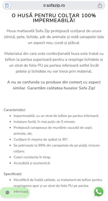 Husa coltar cu sezlong matlasata impermeabila Sofazip, gri inchis, XL