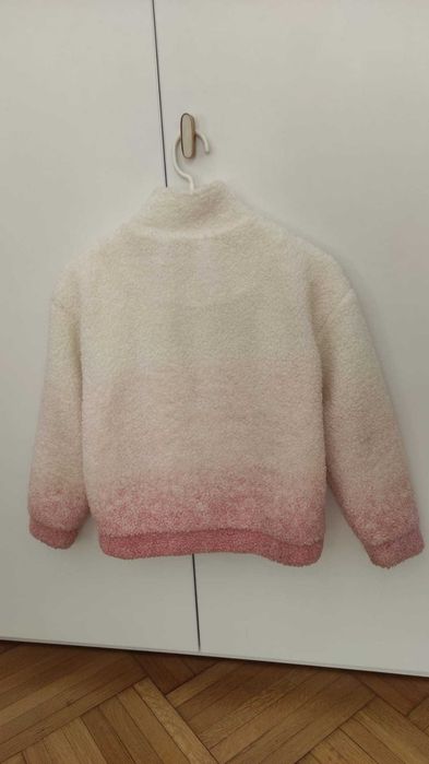 Geaca primavara boucle in degrade alb-roz fete 134cm, RESERVED
