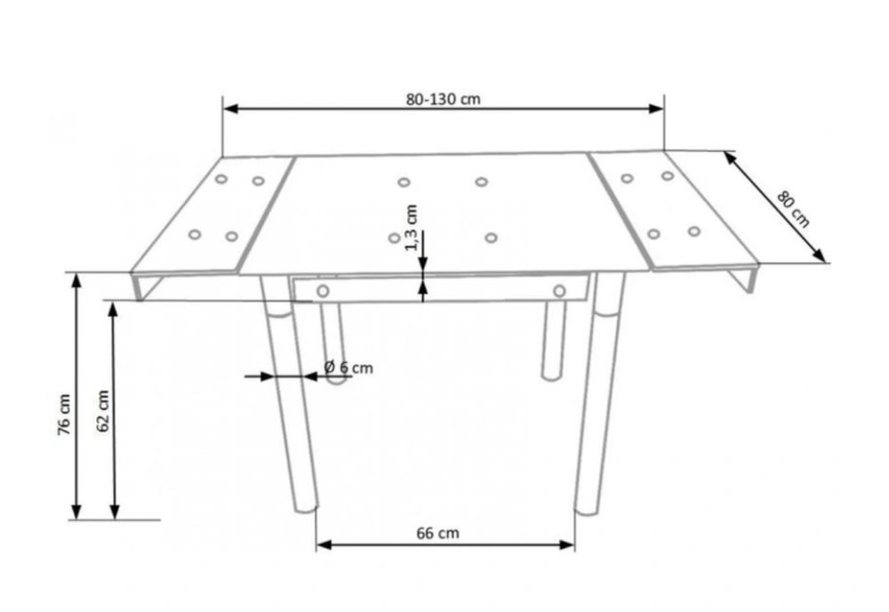 Маса 80 см - разтегаема до 130