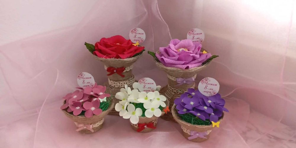 Кошнички със сапунени рози