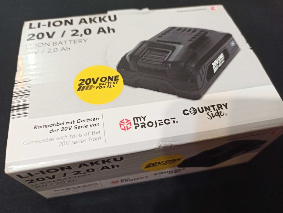 Acumulator 20V Li-Ion (baterie) MyProject sau CountrySide - 2Ah sau 4Ah 20 Volti NOU - seria One Battery for All