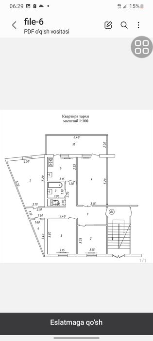 Yunusobod 17kv 1 qavat 4xonali