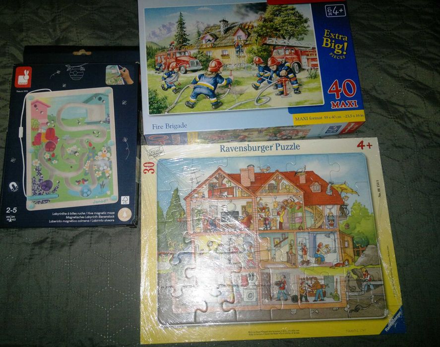 дървени играчки- пъзели, лабиринт,мозайка,кубчета