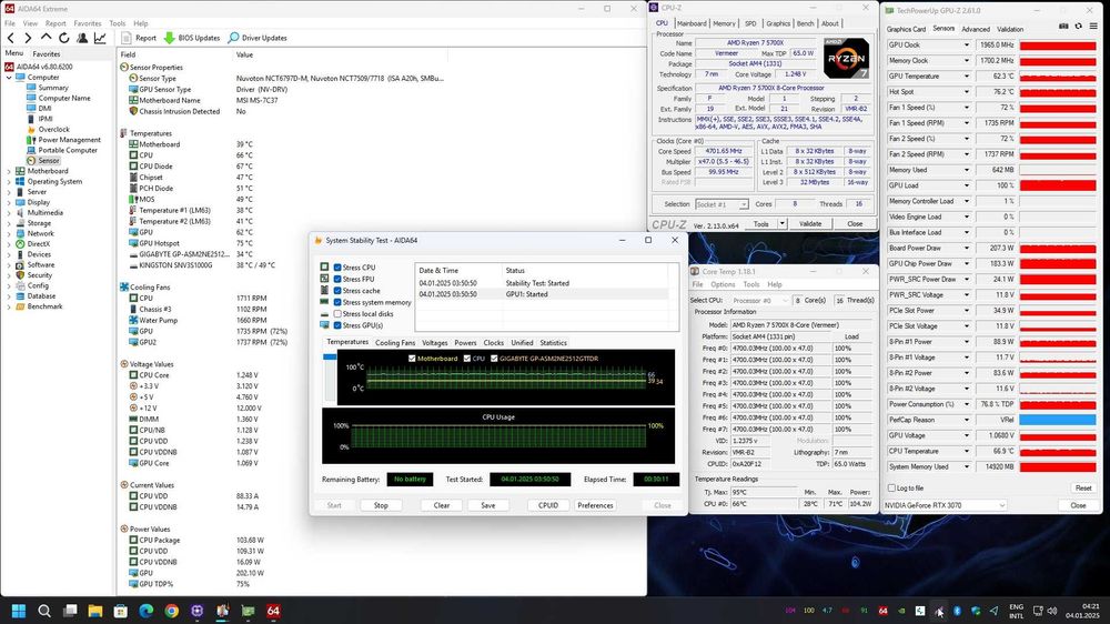 Caclulator/PC Powered by Aorus RYZEN 5700X + RTX 3070 + Ram 3600 32 GB