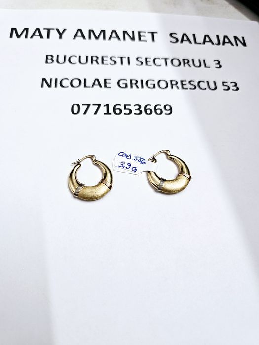 Vand cercei din aur 14 k 3.9 g cod 556