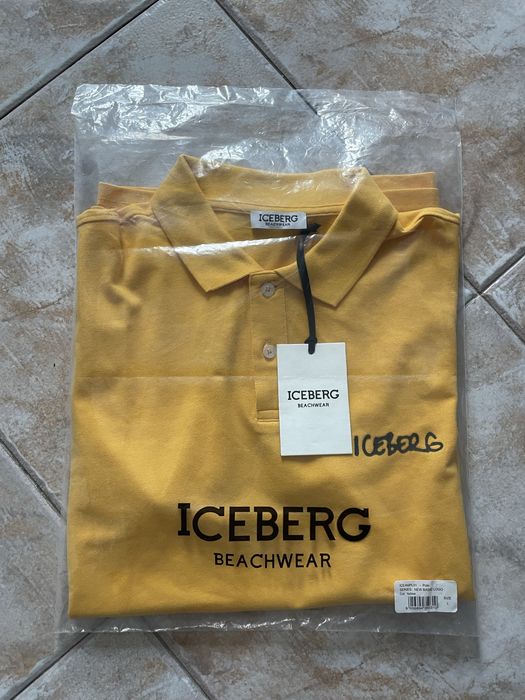 Жълта  мъжка тениска с яка на Iceberg