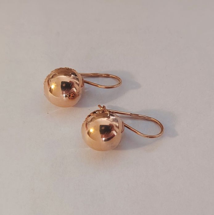 Серьги шар золото 585