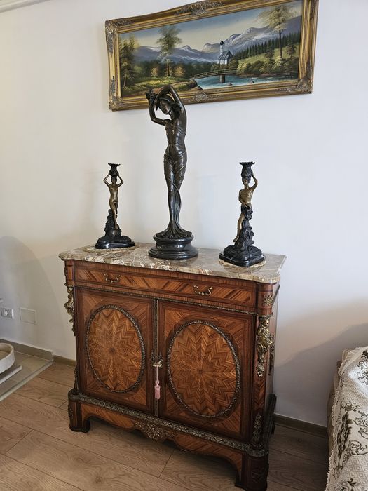 Comoda Art Noveau , blat marmura , bronz masiv