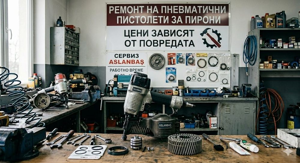Професионален сервиз и ремонт на пневматични пистолети за пирони  !