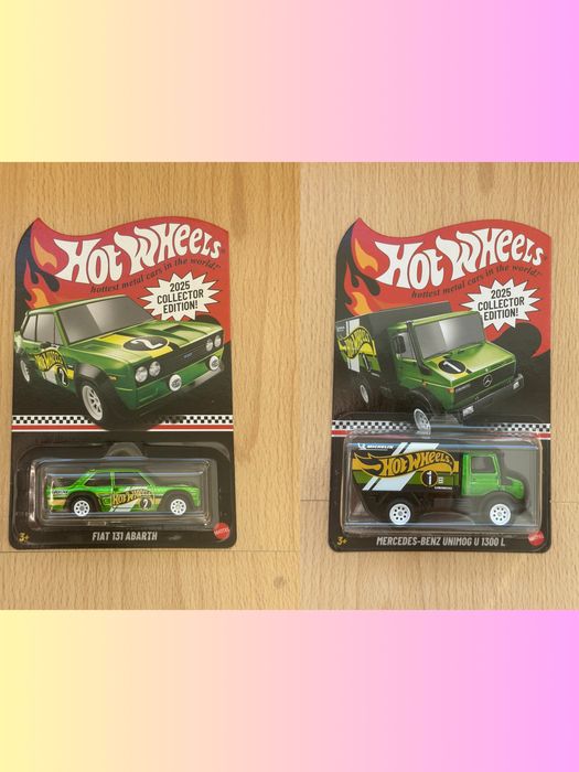 Hot Wheels Mercedes Unimog + Fiat Abarth 131 Mail in Collector Edition