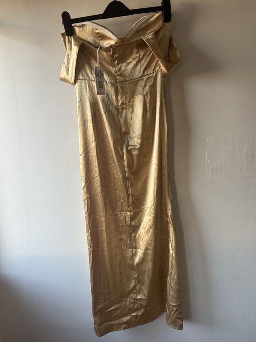 Rochie aurie eleganta adusa din Italia perfecta pentru evenimente