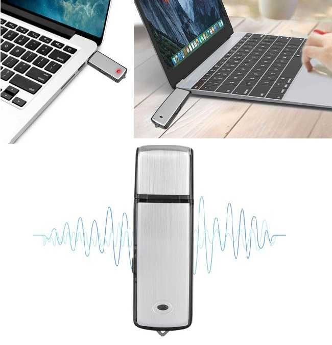 Мини диктофон флашка 8Gb за скрити звукозаписи