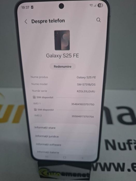 Telefon mobil Samsung Galaxy S25 FE, 128GB , negru -N2-