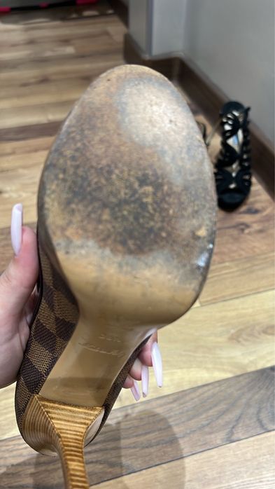 туфли Louis Vuitton Damier Ebene Peep Toe