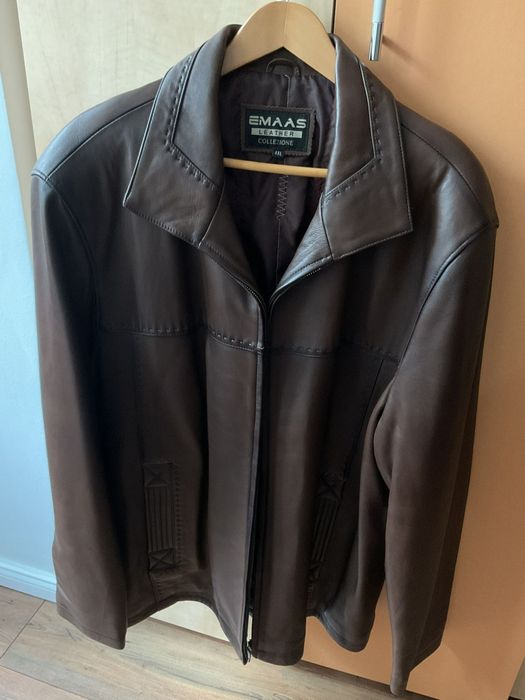 Geacă din piele maro