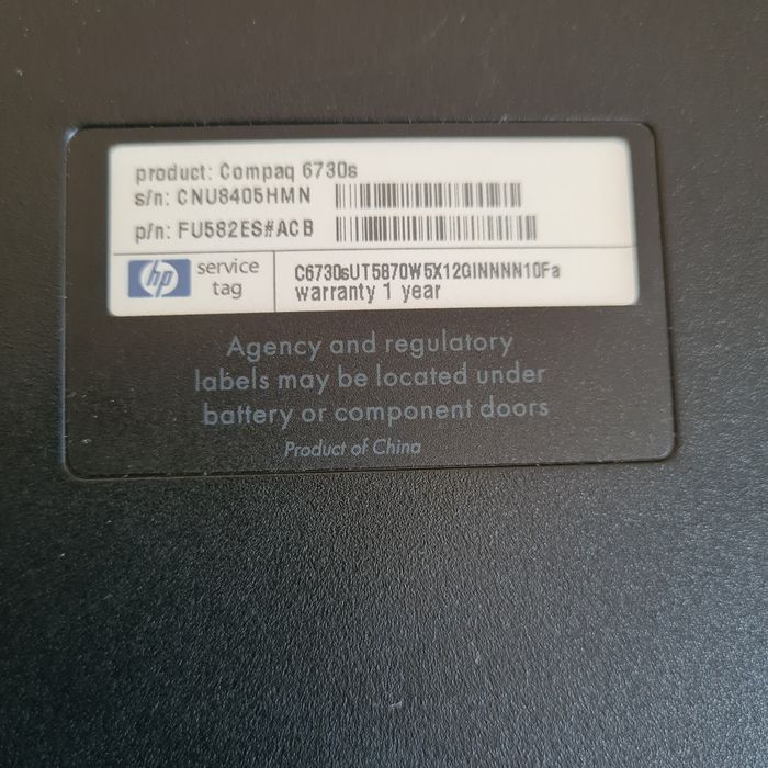 Ноутбук б/у продам, старый модель, HP Compak 6730s