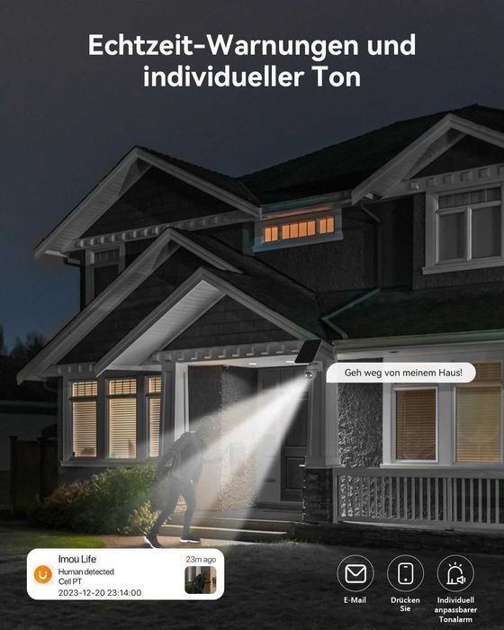 Imou 2K 15000 mAh WLAN IP камера, външна с AI разпознаване на хора