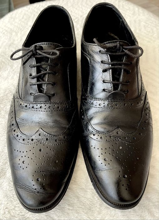 Pantofi din Piele Naturală, Negru Mat - Stare Excelentă!