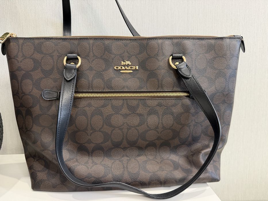 Сумка Coach кожа канва