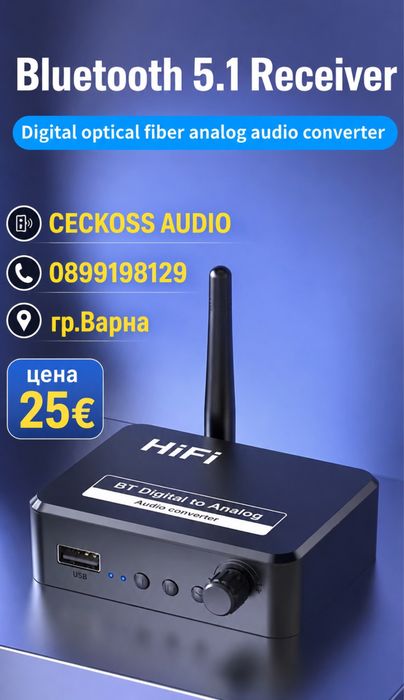 ТОП ОФЕРТА – Bluetooth HiFi DAC Конвертор (Digital to Analog Audio Converter), крачета за усилватели,  щекери за тонколони (банани)
