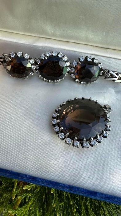 Bratara si pandantiv argint cuart safire