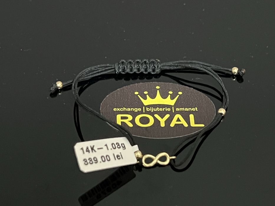 Bijuteria Royal CB : Bratara cu snur bile aur 14k 1,03 grame