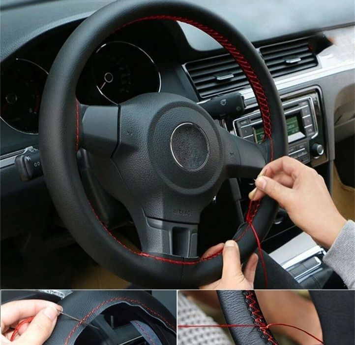 Husa volan cu ac și ață piele ecologica