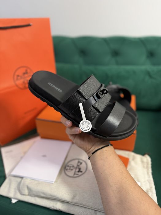Papuci Hermes piele naturala 100% Full Box colectie noua