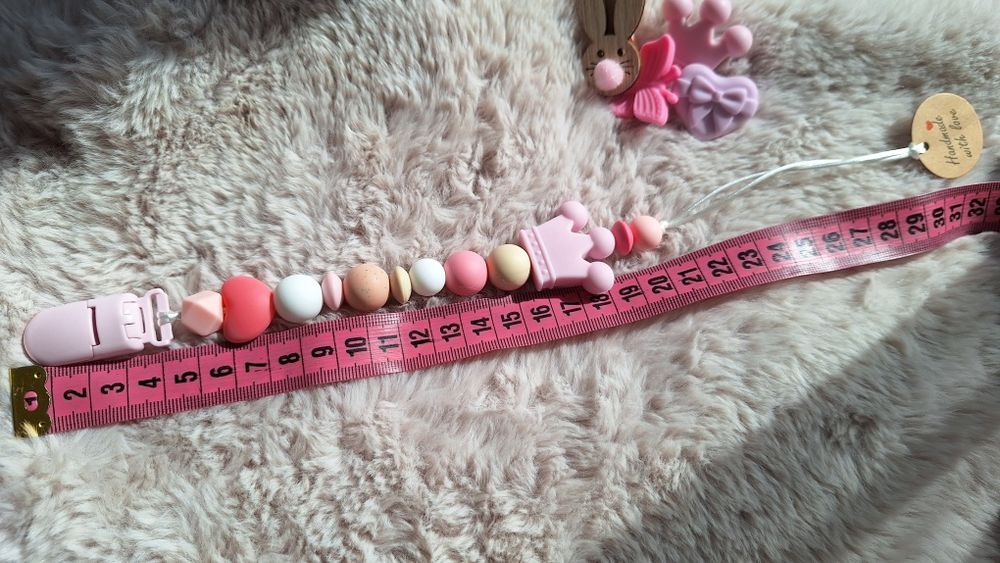 Lănțișor pentru suzeta din margele de silicon