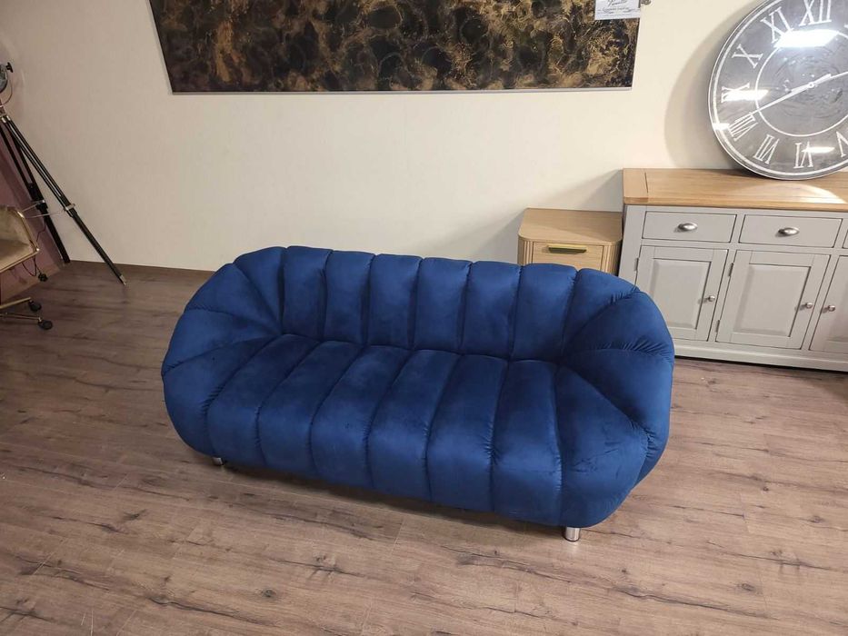 Син диван тройка от плат кадифе