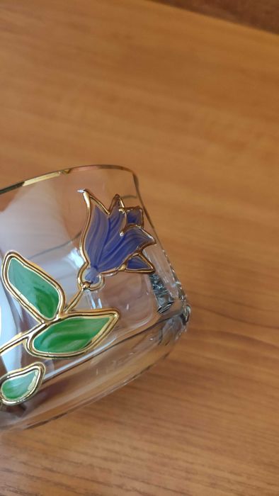 Масивна захарница/бонбониера от кристално стъкло