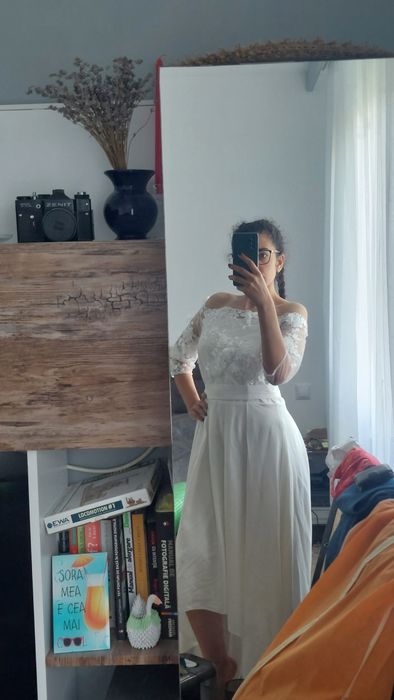 Rochie Cununie Civilă / Nuntă cu dantelă 3D (Pentru modificat / croitorie)