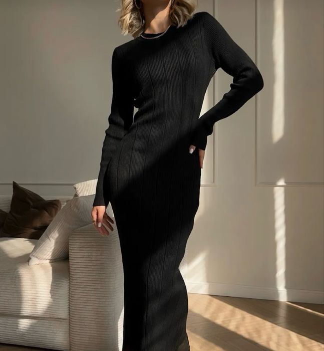 Платье вязаное лапша