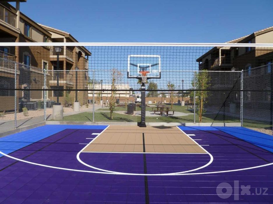 Basketbol/voleybol/tennis maydonlarini qurish. Sifatli rezina qoplama