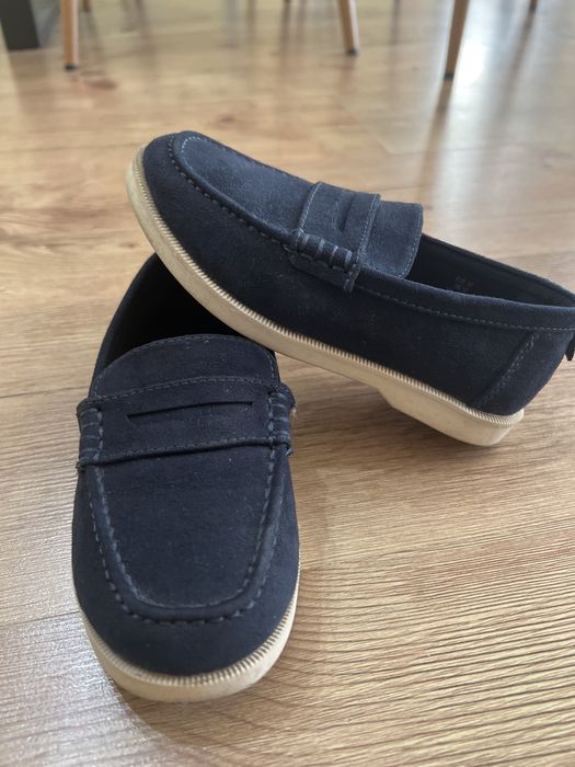 Мокасини H&M от син велур