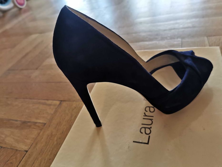 Обувки висок ток, Karen Millen, 38 номер, НОВИ, Navy Blue цвят