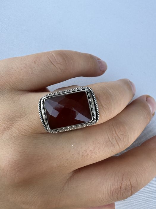 Inel argint si carneol