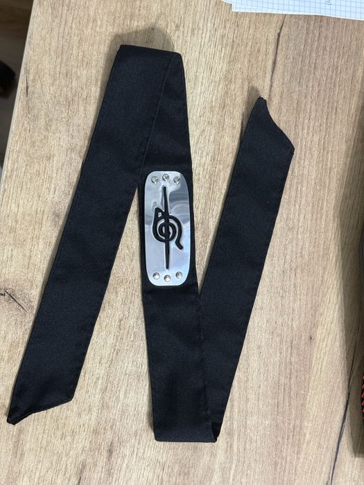 Повязка Наруто (протектор шиноби) — стильная, чёрная