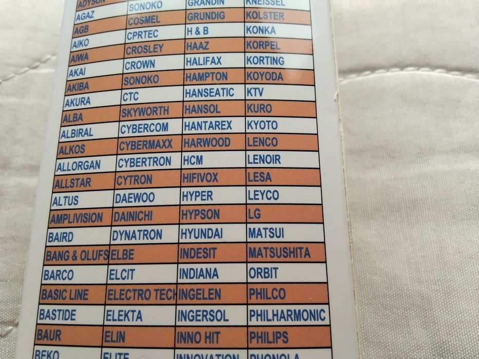 универсално дистанционно управление за всичко опътване и кодове на Бг.