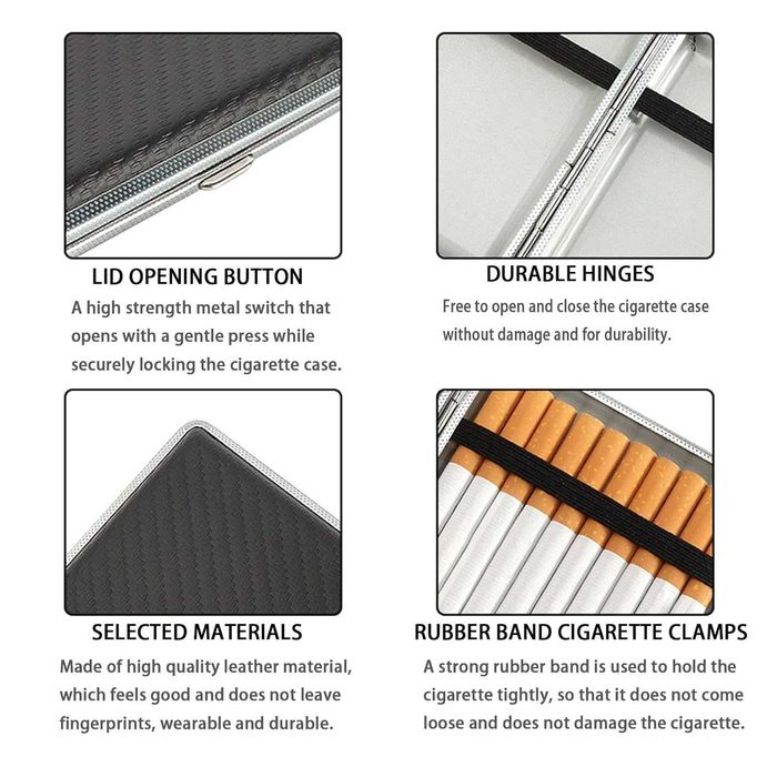 Tabachera eleganta pentru 20 de tigari cu inchidere metalica negru