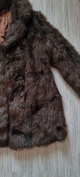 Пухено палто кафяво