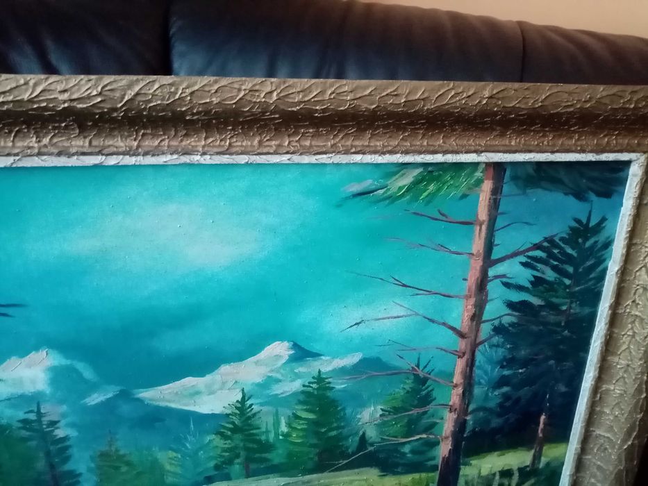 Стара голяма картина масло на платно 95/65