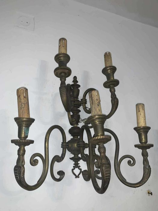 Aplice de perete din bronz cu zece brate in stil baroc