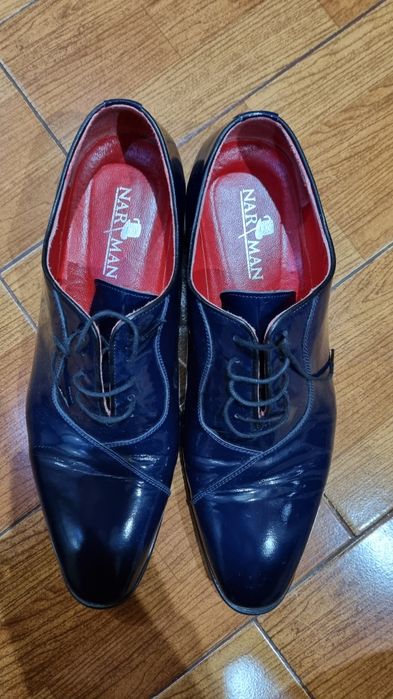 Pantofi barbati de piele lăcuiți Narman.