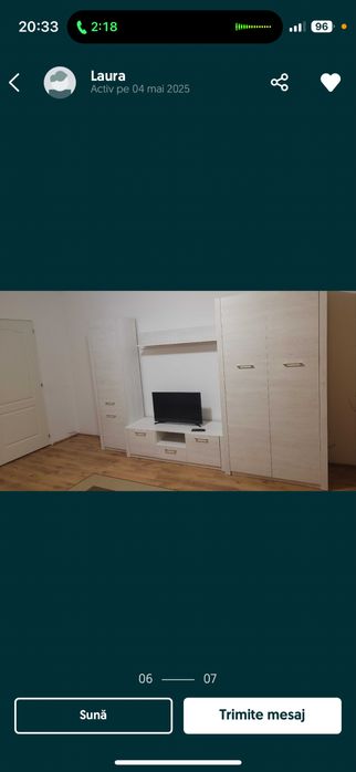 Proprietar, inchiriez garsoniera Dambu deasupra Postei etaj 2