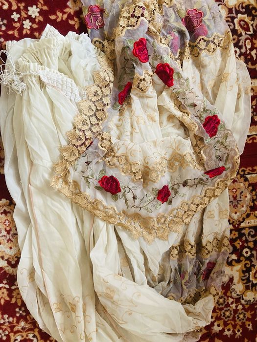 Посуда советская-кастрюля,куман,занавески и обруч,швабра с ведром