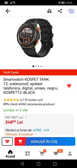 Smart watch Kospet tank t2