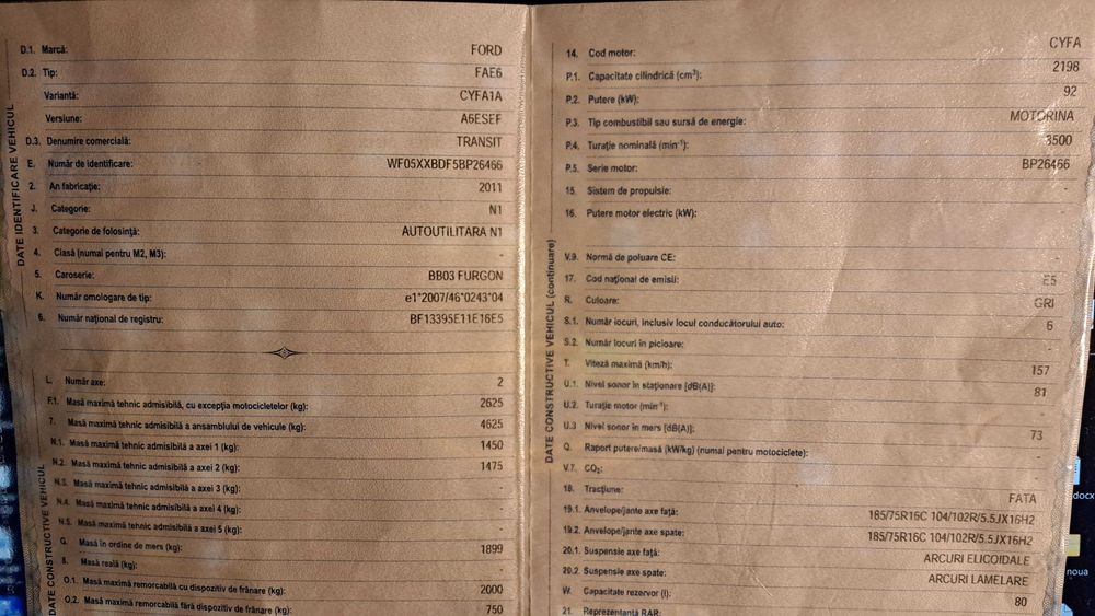 Autoutilitara N1 Ford Transit 6 locuri